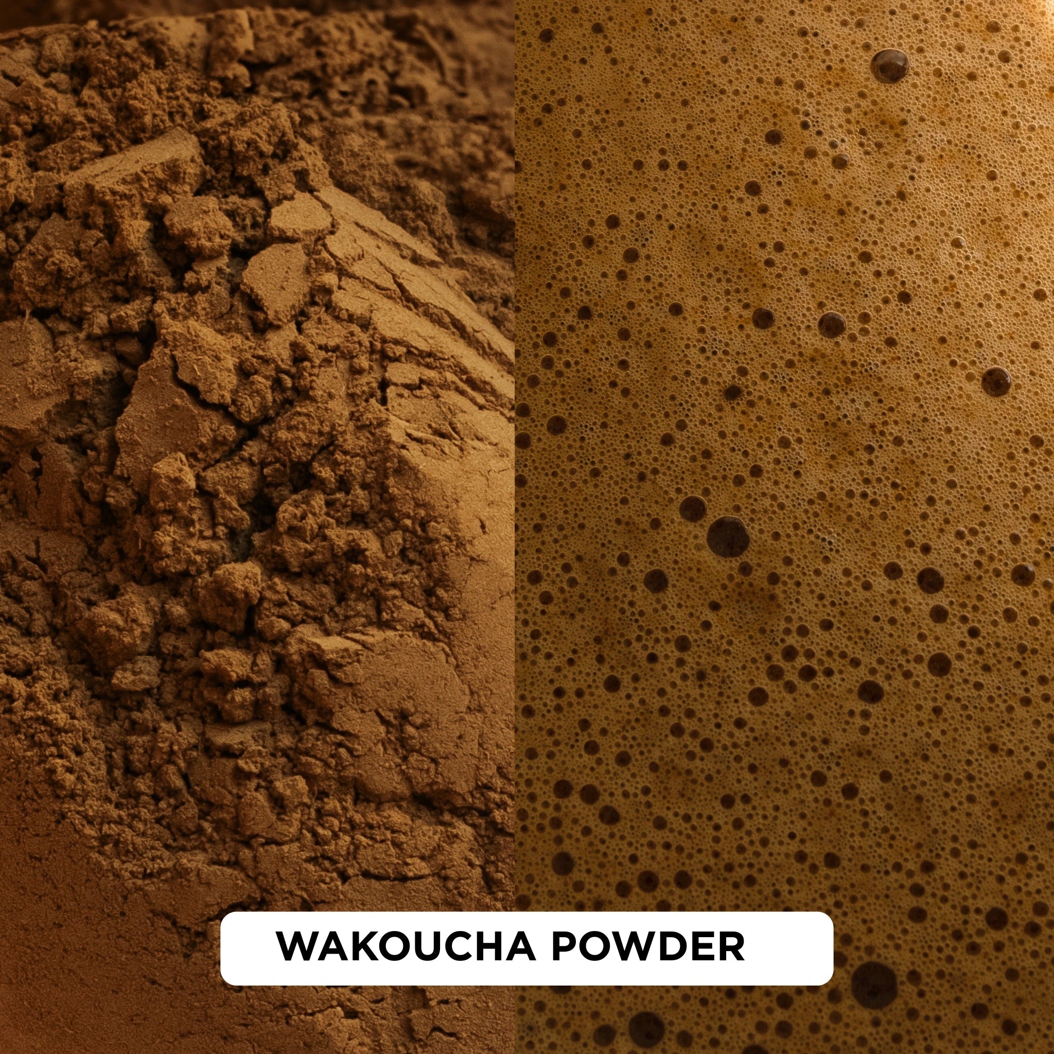 wakoucha powdered japanese tea - powder and brewed