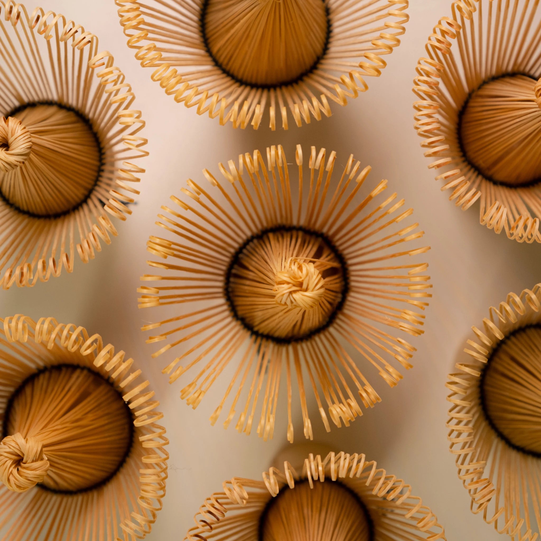 Top view of handcrafted bamboo whisks – chasen details and natural texture - ESTRADORA