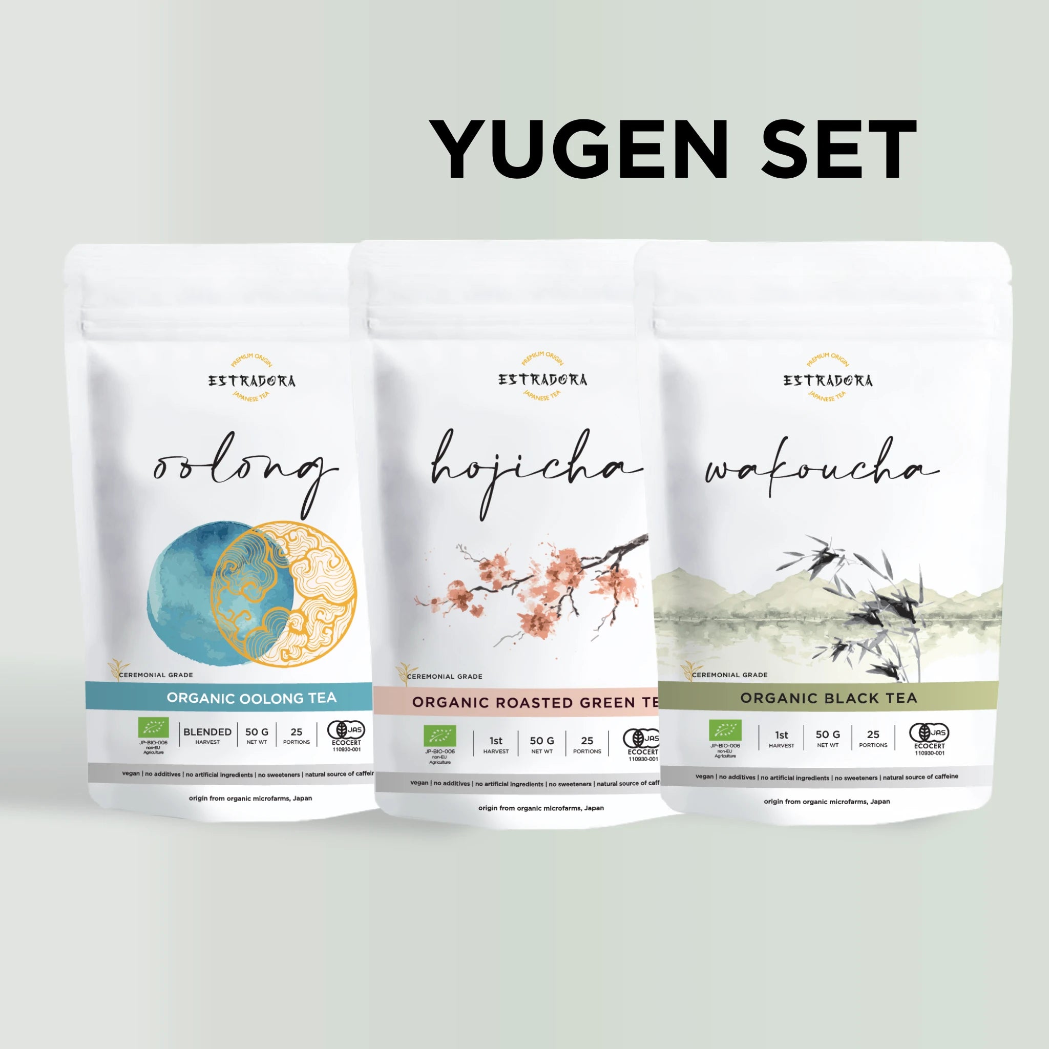 Yugen Set | Japanese Tea Set - OOLONG, HOJICHA, WAKOUCHA LEAF TEAS